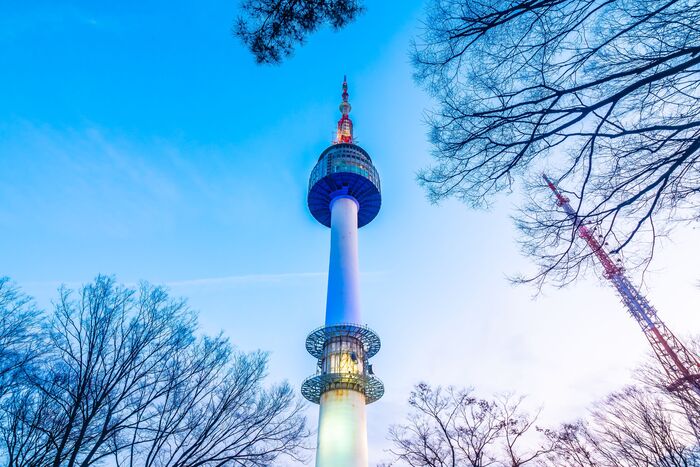 N Seoul tower on namsan mountain